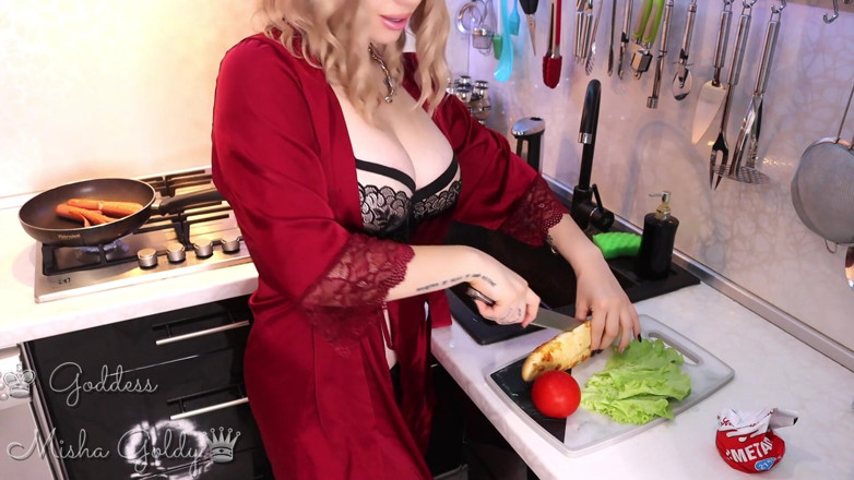 Goddess Misha Goldy: Cheating Wife Eating Her Husband and Stepson! Devour Fetish!