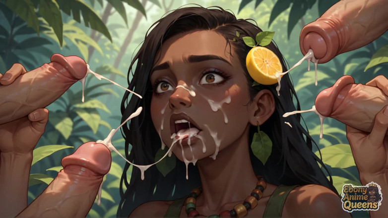 Ebony Anime Queens: Dewi kulit hitam menghiasi hutan - frolicsome xxx!
