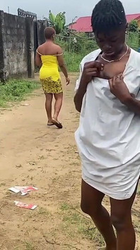 Naughty African Teen Showcasing Their Asses in Broad Daylight