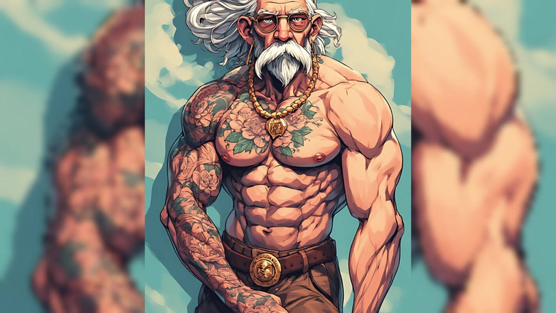 Erotic Man: Tattoo Muscle Men Sexy Ai Art