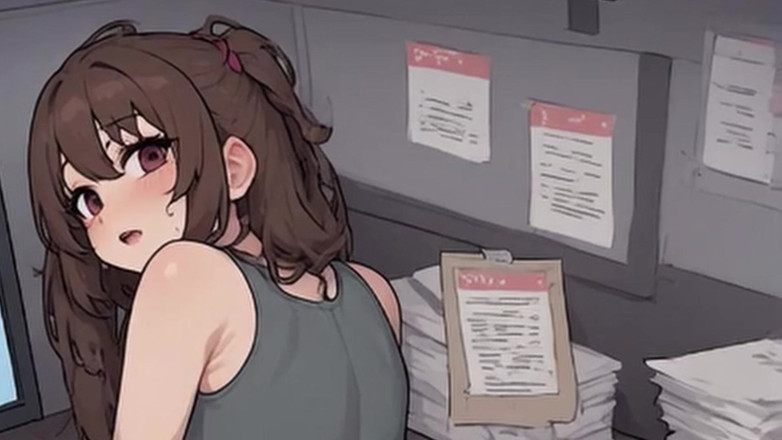 Aiwaifuloops: 와이푸 아마추어 십대 POV - 사무실 수영복 애타게 &amp; 클로즈업 보스 오럴