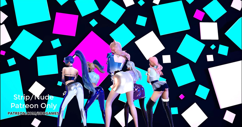 3D-Hentai Games: Exid - ddd seksi kpop dansı kda ahri akali kaisa evelynn...