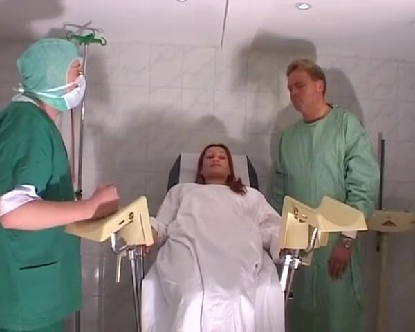 German amateur couples: Amazing Redhead German Babe Fucked by Dildos by Two Doctors