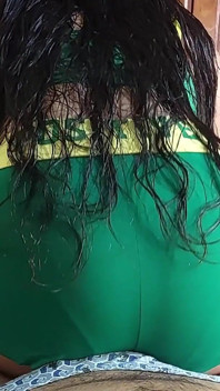 The Brazilian Soccer Team Fan Squeezed My Cock with Her Ass Before Going to Watch the Game