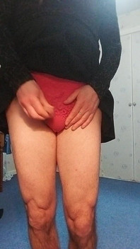 Pleated Skirt Sissy Cums in Panties for You