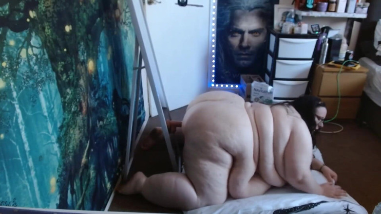 SSBBWLadyBrads: SSBBW je příliš tlustá na šukání Mirro dildo část 1