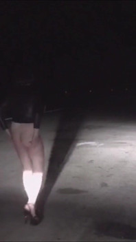 Slut Walk Fetish Dressed on the Side of the Highway Almost Naked