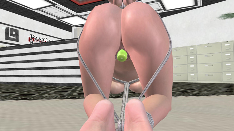 RenderLust: Officel cavalgada de brinquedo: 3D cartoon girl amarrada de quatro fodida...