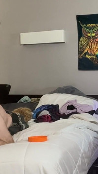 Fick Herr Ins Gesicht Und Beuge Sie Am Ende Über Dem Bett Und Wichse Sie Von Hinten