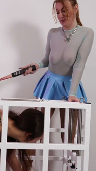 Caged Slave Mila Discovers Envy's Favourite Sadistic Electric Toy