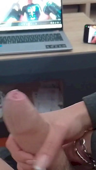MILF Gives a Handjob and Gets Covered in Cum