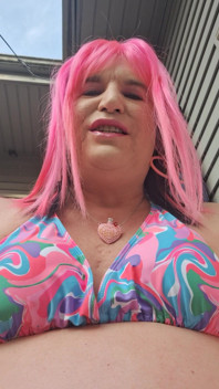 Sitting Outside Sunbathing and Teasing Men!