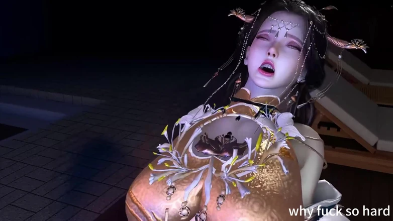 Why fuck so hard: Awek Asia seksi 3D curang dengan batang hitam besar