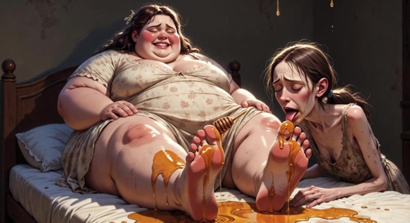 YOUR BEST FANTASY: Gruba SSBBW upokarzająca chuda dziewczyna z jej dużymi stopami