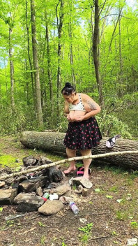 Over the Fire Pit This Horny Bitch Squirts a Pond