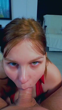 Hot Wife with Big Tits Giving Best Blowjob