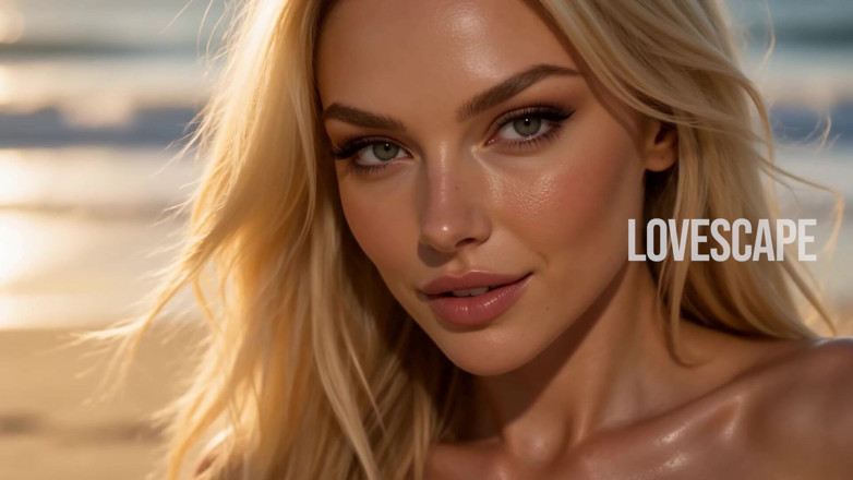 Lovescape: Blonde Sucks Cock on the Beach (ai)