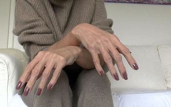 Lady Victoria Valente – Cashmere Knit Outfit Beautiful Hands Cocoa Fingernails Close-ups JOI