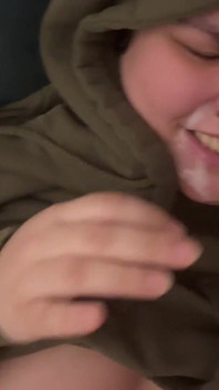 Surprise Facial Cumshot Real Amateur Couple Homemade After Lazy Funny Blowjob on Bed
