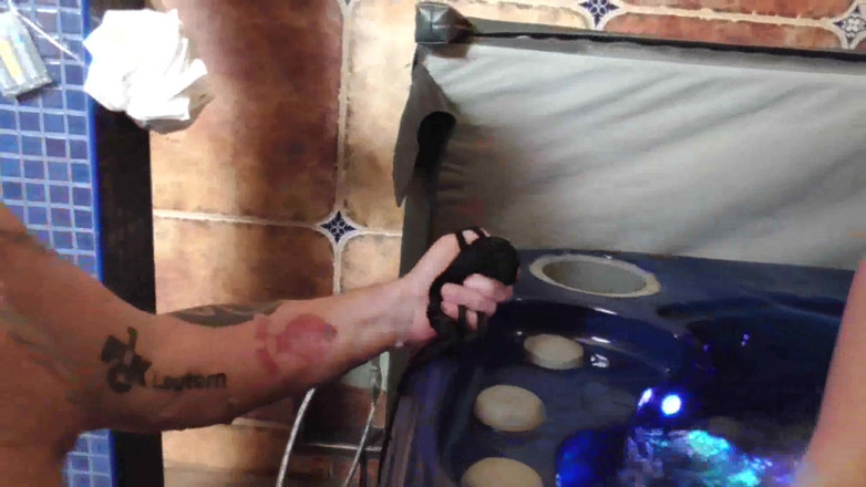 Femdom Sex: Cuckold humiliation by the hot tub