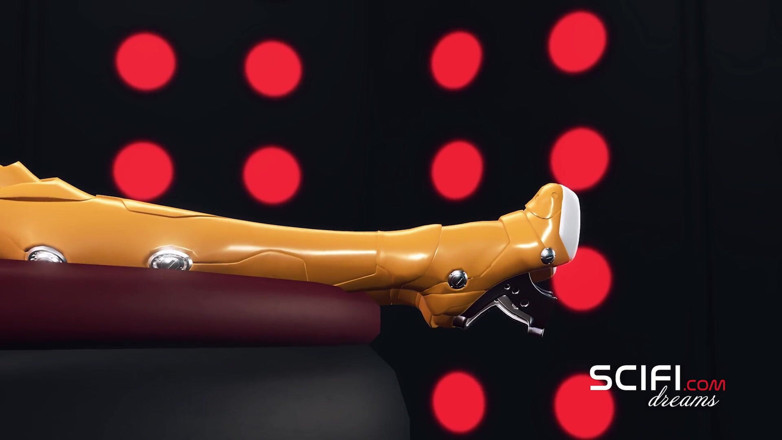 3dxpassion-transgender: Światła Sci-Fi. 3d gorąca kobieta android shemale bawi się napaloną czarną...