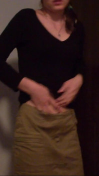 Skinny Teen Full Bladder Desperation Standing and Trying to Pee on the Floor