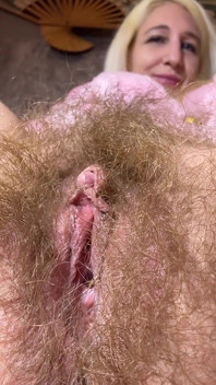 Closeup on My Hairy Cunt While Smoking a Cigar