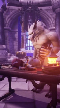 Werewolf mengongkek Elf Malam Di Atas Meja