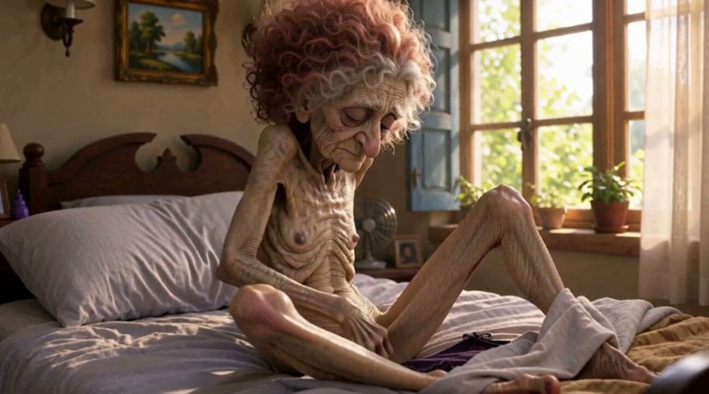 YOUR BEST FANTASY: Very Old Widow Masturbates Her Wrinkled Pussy Alone and Craves...