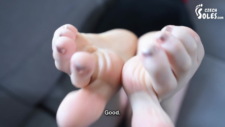 Czech Soles - foot fetish content: Submissive footboy worships goddess's big feet