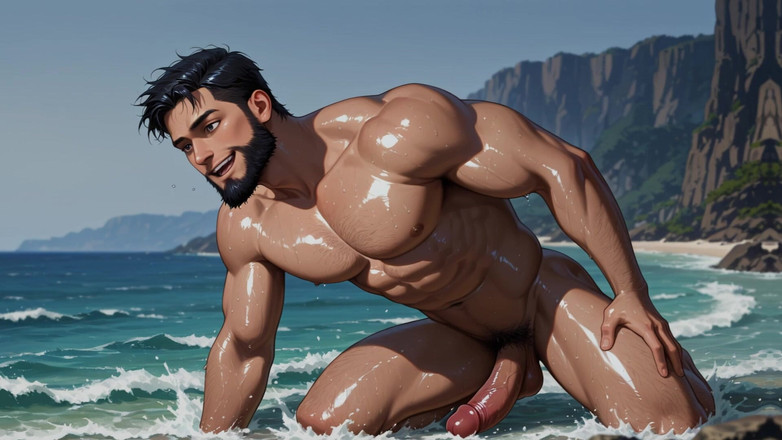Erotic Man: 짧은 Ai 비디오 수염 비치 보이즈