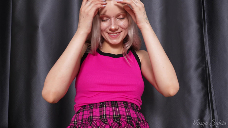 Vasya Sylvia: Teasing My Stepfather with My Tits - Finger in Anal From...