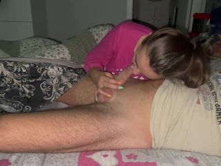 Fantasy Couple XXX: Morning Blowjob and Cum in Mouth. Deepthroat