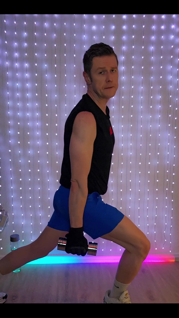 Roman Heart: Fitness Workout in Blue Ck Shorts