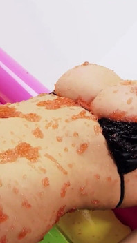 Lesb Pool_scene_2_lesbian MILF Couple in Bikinis Enjoy a Jelly Pool