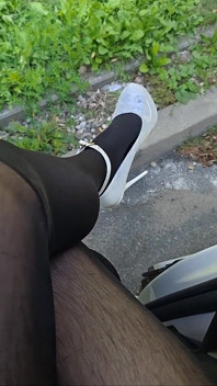 Public Show Stockings and High Heels