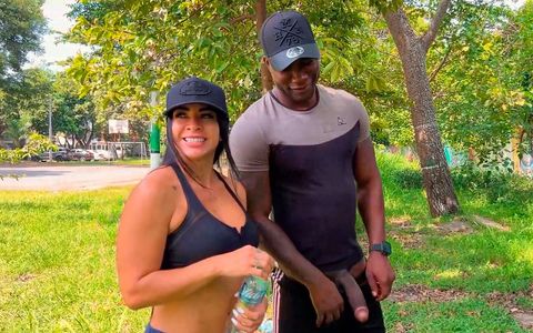 Coach Shows His BBC in the Park to Busty Silvana Lee - Xander Black