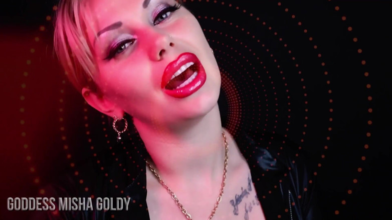 Goddess Misha Goldy: Qui a le contrôle : vous ou mes lèvres rouges ?