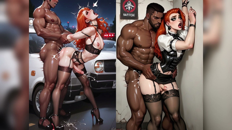 Shemale AI Porn: Pantat trans dientot habis-habisan sama kontol raksasa pria kulit hitam