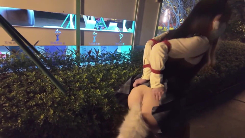 Aisan girl bondage: Hs19-ein mädchen in einer schuluniform war durch die straßen gefesselt