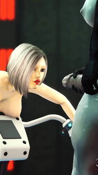 Mad Lab 2075. Sex Android Futa Fucks Hard a Horny Woman in Cuffs