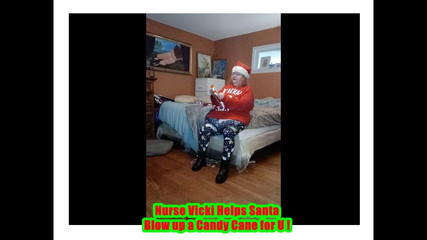 BBW nurse Vicki adventures with friends: Медсестра Вики взрывает огромную конфетку трости для Санты!