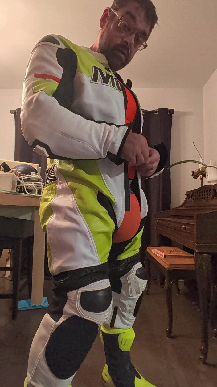 Bruiserwood: In Leather Motogp Suit After Gym