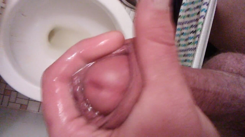 LilTaste: POV Transgirl Cumming at Camera While Pissing on Hand