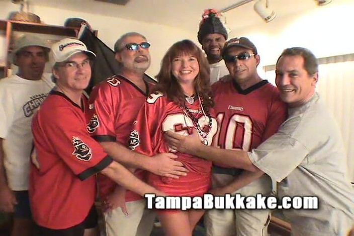 Tampa Bukkake: Florida MILF Bucs Gangbang Bukkake Party Red Head Semen Whore...