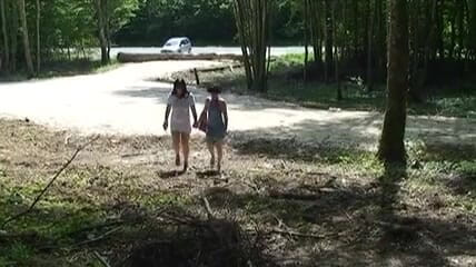 Hard Lesbians: Two gilfs feeling horny in the woods