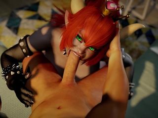 Wraith ward: Bowsette bakış açısıyla yarak emiyor | Super Mario Porn Parodisi