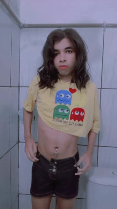 Carlezinha - Slutty Trans Woman Masturbating Cock with Desire, Moaning Like Whore thumbnail