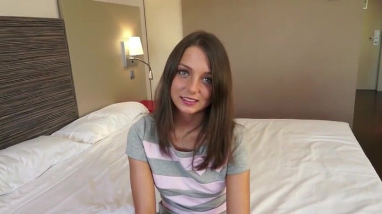 Backdoor Films: Cute brunette teen ass fucked on casting