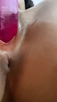Desperate Petite Rubs Herself with a Pillow and Fucks Herself with a Dildo